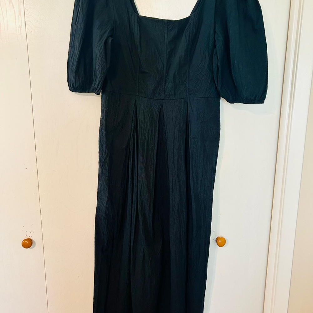 a new day Elegant Black Puff Sleeve Maxi Dress